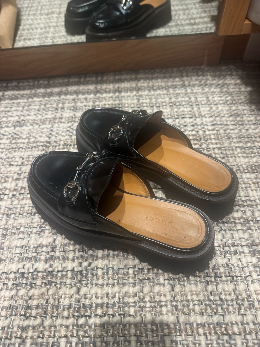 Gucci Black Leather Horsebit Mule Clogs - Picture 8 of 8